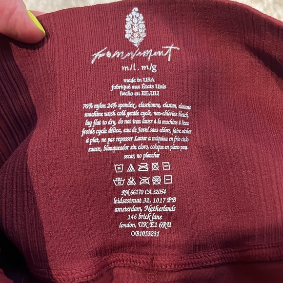 Free People | FP Movement Burgundy High-Rise Good Karma Leggings size M/L NWT - Picture 11 of 15